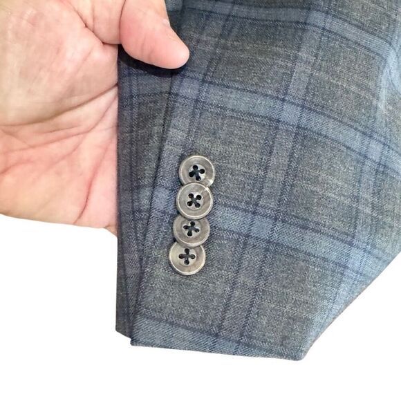 David Donahue CONNOR Check 2 Button Blazer. 42R - Picture 4 of 11
